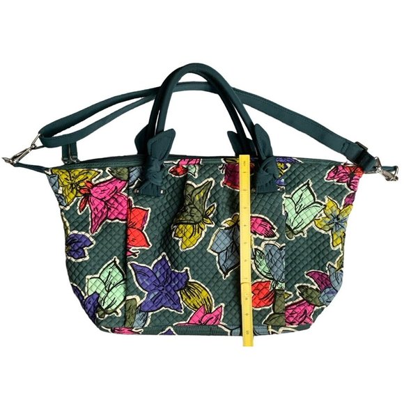 Vera Bradley Green Floral Handbag Purse With Crossbody Strap NWOT - Picture 3 of 6